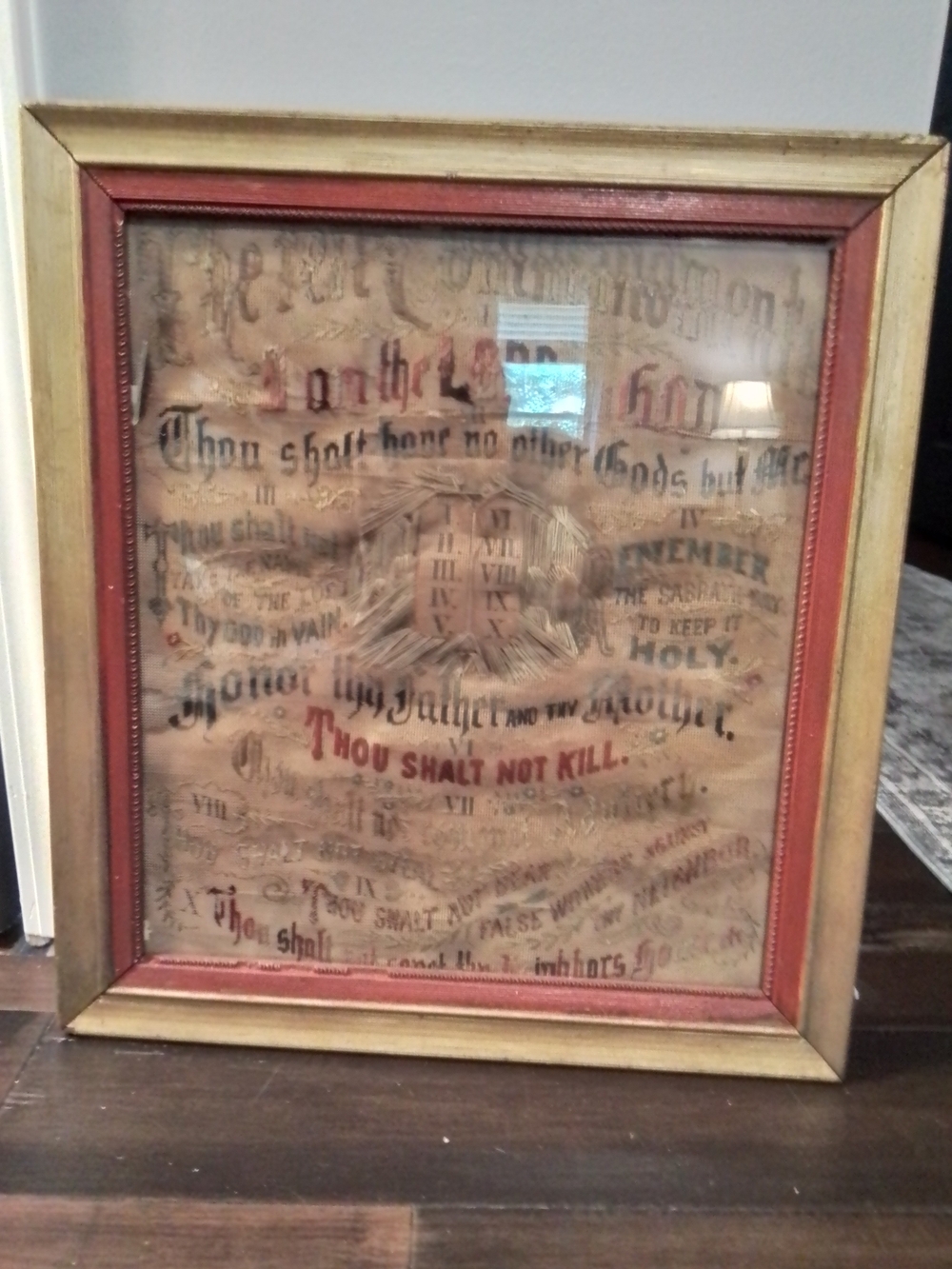 Gold and Red Framed Religious Art Print